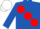 Silk - ROYAL BLUE, large red spots, white cap