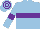 Silk - light blue, purple hoop, light blue arms, purple armlets, light blue cap, purple hooped