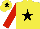 Silk - Yellow, black star, red sleeves, yellow cap, black star