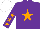 Silk - Purple, orange star, purple sleeves, orange stars, white cap