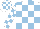 Silk - White, light blue checks, white sleeves, light blue checked, white cap, light blue checked