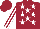 Silk - Maroon, white stars, white stripes on sleeves, maroon cap