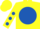 Silk - Yellow, Royal Blue disc, Yellow sleeves, Royal Blue spots