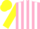 Silk - Pink and White stripes, Yellow sleeves and cap