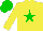 Silk - Yellow body, green-light star, yellow arms, green-light cap