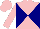 Silk - Pink and navy diagonal quarters
