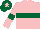 Silk - Pink, dark green hoop and armlets, dark green cap, pink star
