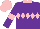 Silk - Purple, pink diamond hoop and collar, purple sleeves, pink hoop, pink cap