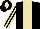 Silk - Black, beige panel, striped sleeves, beige diamond on cap