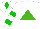 Silk - White, kelly green triangle, green hoops on sleeves, white cap, green diamond
