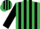 Silk - Emerald Green and Black stripes, Black sleeves, striped cap