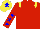 Silk - Red, yellow epaulettes, red arms, blue stars, yellow cap, blue star