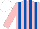 Silk - Pink & royal blue stripes, white cap
