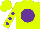 Silk - Neon yellow, purple ball, purple dots on sleeves