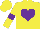 Silk - Yellow, purple heart, purple band on sleeves