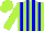 Silk - Lime, blue stripes