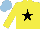Silk - Yellow, Black star, light blue cap