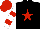 Silk - Black, red star, red bars on white sleeves, red cap