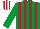 Silk - Emerald green, maroon stripes, emerald green sleeves, white & maroon striped cap
