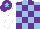 Silk - Light blue and purple check, white sleeves, purple cap, light blue star