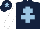 Silk - Dark blue, light blue cross of lorraine, white sleeves, dark blue cap, light blue star