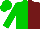 Silk - green and burgundy halves, green cap