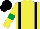 Silk - Yellow, black braces, yellow sleeves, emerald green armlets, black cap