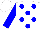 Silk - White , blue dots, blue sleeves