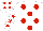 Silk - White, red spots, white sleeves, red stars, white cap, red spots