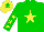 Silk - Green body, yellow star, green arms, yellow stars, yellow cap, green star