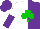 Silk - White and purple halves, green shamrock, white and purple halved sleeves, purple cap