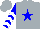 Silk - Silver, white bordered blue star, blue and white chevrons on sleeves