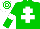 Silk - Green body, white cross of lorraine, green arms, white armlets, white cap, green hooped