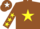 Silk - BROWN, yellow star & stars on sleeves, brown cap, white star