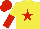 Silk - Yellow, red star, halved sleeves, red cap
