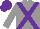Silk - Grey body, purple cross sashes, grey arms, purple cap
