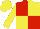 Silk - Red, yellow quartered, yellow sleeves and cap