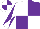 Silk - White, purple quarters, white arms, purple diabolo, white cap, purple quarters