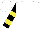 Silk - White, yellow bars on black sleeves