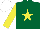 Silk - DARK GREEN, YELLOW star and sleeves, WHITE cap