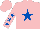 Silk - Pink, royal blue star, stars on sleeves, pink cap