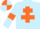 Silk - Light Blue, Orange Cross of Lorraine and armlets, quartered cap