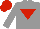 Silk - Grey, red inverted triangle, red cap