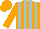 Silk - Orange and light blue stripes, orange sleeves