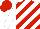 Silk - White, red diagonal stripes, white sleeves, red cap