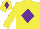 Silk - Yellow, purple diamond, yellow sleeves and cap, purple diamond