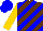Silk - Brown, blue diagonal stripes, gold sleeves, blue cap