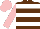 Silk - Brown, white hoops, pink sleeves, pink cap