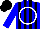 Silk - Blue, black stripes, white circle, black cap