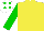 Silk - Yellow body, green arms, white cap, green spots
